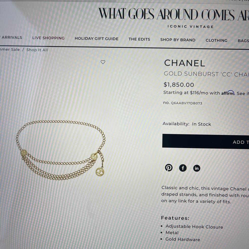 CHANEL belt, Hundred percent authentic. - Picture 11 of 12